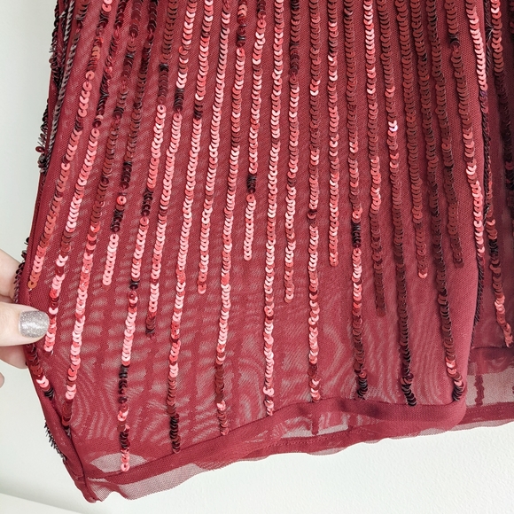 Chaudry Red sequin tank top size small - Picture 3 of 5